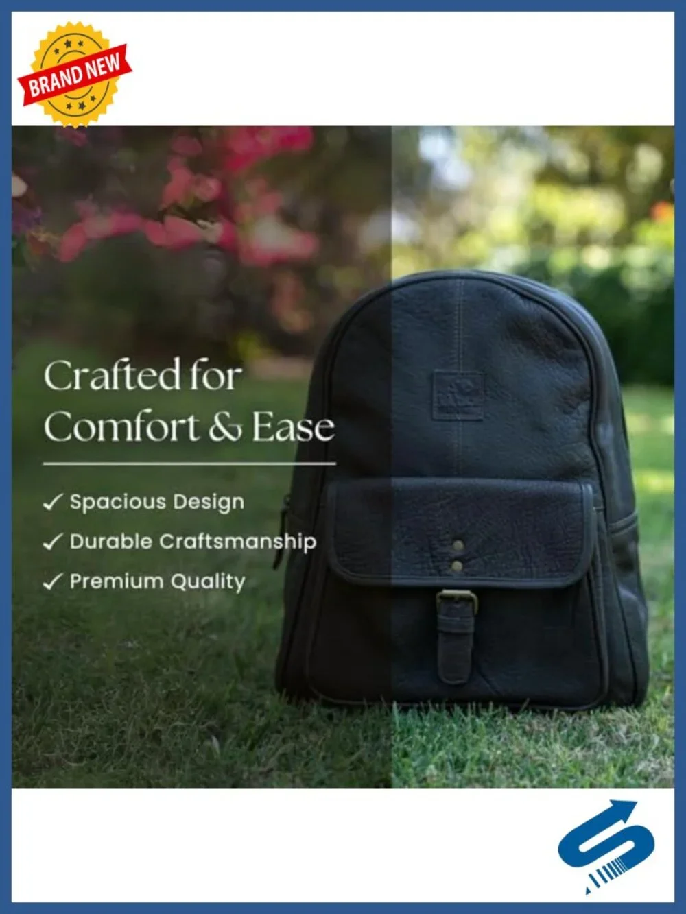 Large Canvas Travel Backpack with Faux Leather Accents - Tote Satchel